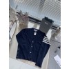 TJ공장 톰브라운 캐시미어 사선 포켓 가디건 네이비 Thombrowne