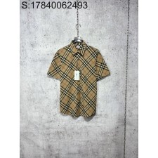 [사슬공장] 버버리 캐쥬얼 체크 반팔 셔츠 카키 burberry
