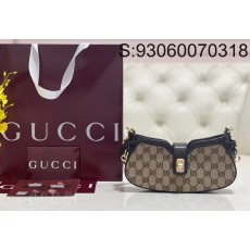 [JHL] 구찌 문 사이드 미니 숄더백 베이지 에보니 캔버스 786015 12*24*5cm 