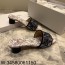 [QR 5009] 디올 디 웨이 슬라이드 자수 코튼 앤 투왈 드 주이 뮬 힐 슬리퍼 화이트 멀티컬러