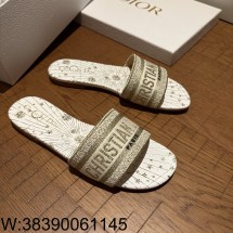 [QR 5009] 디올 디 웨이 Dior Jardin d'Hiver 뮬 슬리퍼 골드