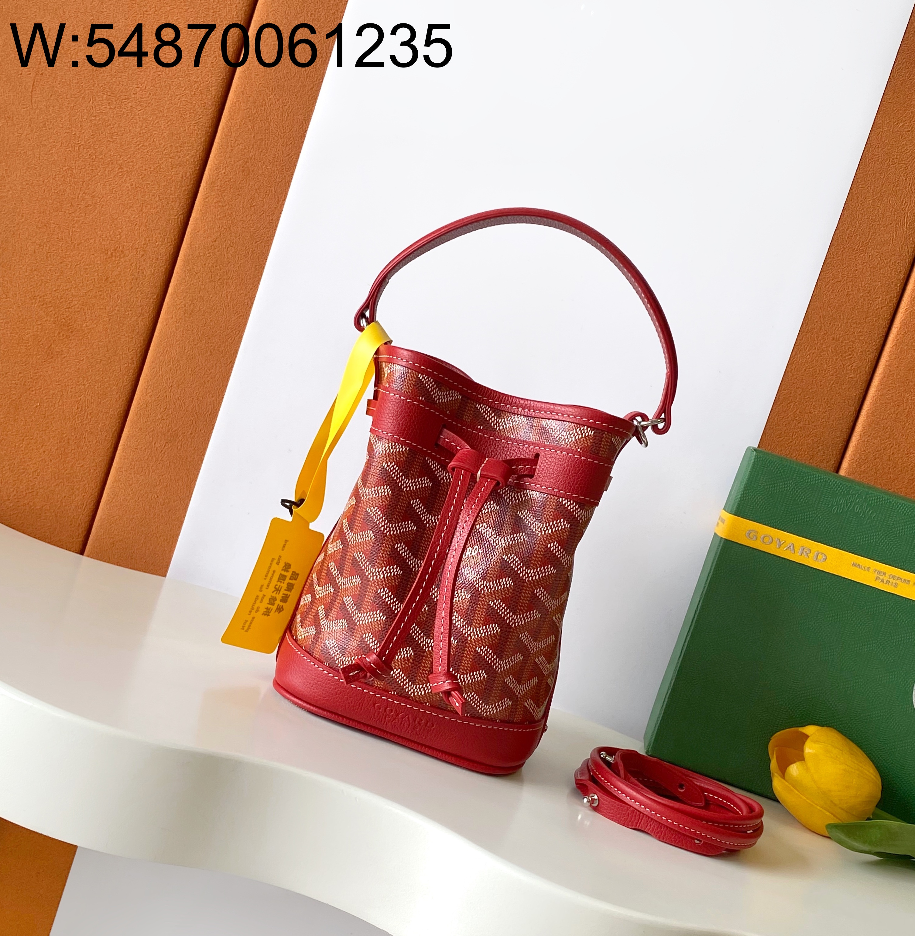 [엠플러스] 고야드 쁘띠 플로 버킷 백 레드 12*10*17.5cm