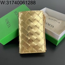 징 팩토리 보테가베네타 미디엄 인트레치아토 폴더형 지퍼 지갑 667468 14.5*9.5cm 골드