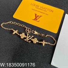 AGG 루이비통 입체 LV 로고 팔찌 골드