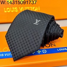 AGG 루이비통 LV 다미에 넥타이 블랙 M78752