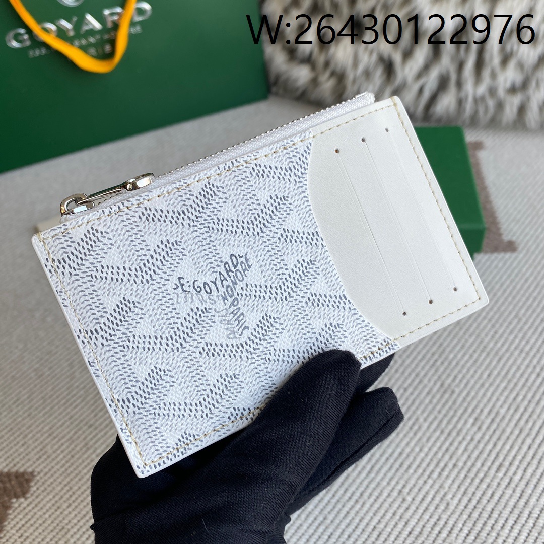 [리미티드] 고야드 부르봉 지퍼 카드지갑 12.5*1*8.4cm 화이트