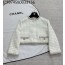 [타지아공장(tj공장) -여성전용] 샤넬 탑 체크 숏 자켓 앞뒤 양면 착용 아이보리 