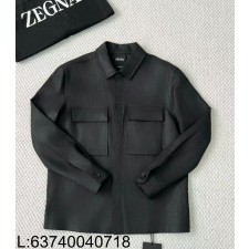 [LC공장] 제냐 더블 포켓 순색 아마 셔츠 자켓 블랙