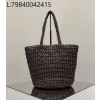 [켄달공장] 더 로우 라피아 토트 숄더백 와인 42*23*19cm