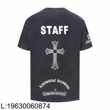 [잔디집2] 크롬하츠 STAFF 십자가 워싱 반팔티 차콜