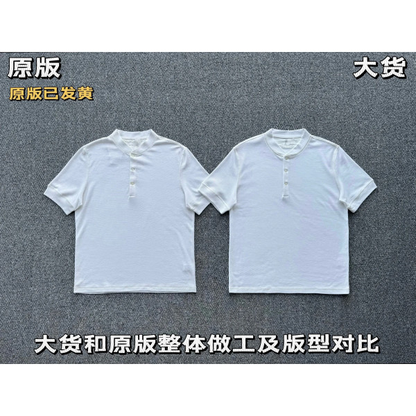 [화가셀러] Brunello Cucinelli 브루넬로 쿠치넬리 26SS 와플 헨리넥 반팔티(70% 면, 30% 실크)