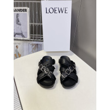 AN3 로에베 LOEWE 타입 스벳 레더 샌들 블랙