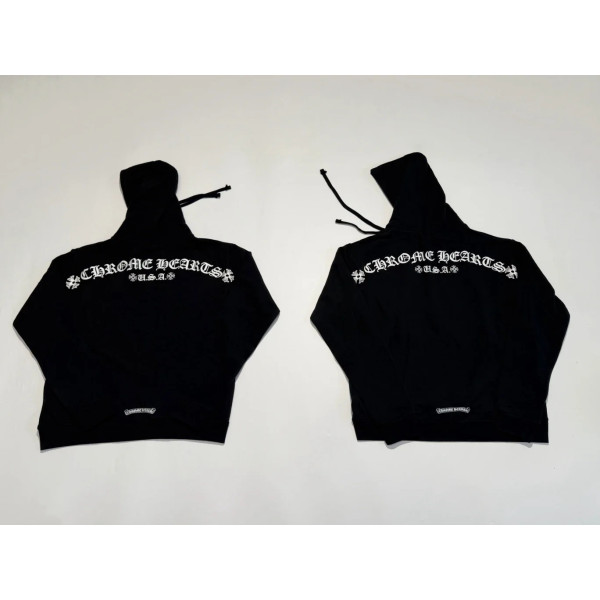 [꼬부기셀러] Chrome Hearts 크롬하츠 블랙 T바 램구르 라인 집업 후디