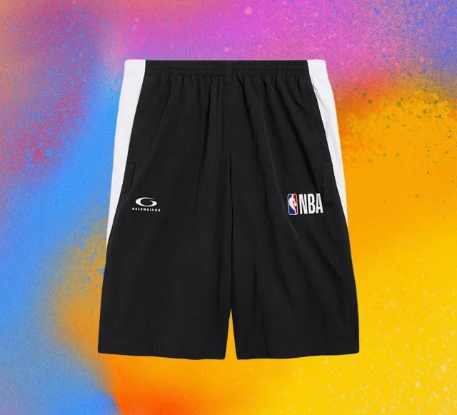[꼬부기셀러] 발렌시아가 x NBA 26SS 블랙 패널 쇼츠
